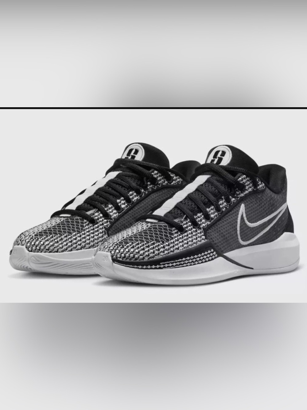 Nike Sabrina 1’s Black & White Performance Basketball Sneakers